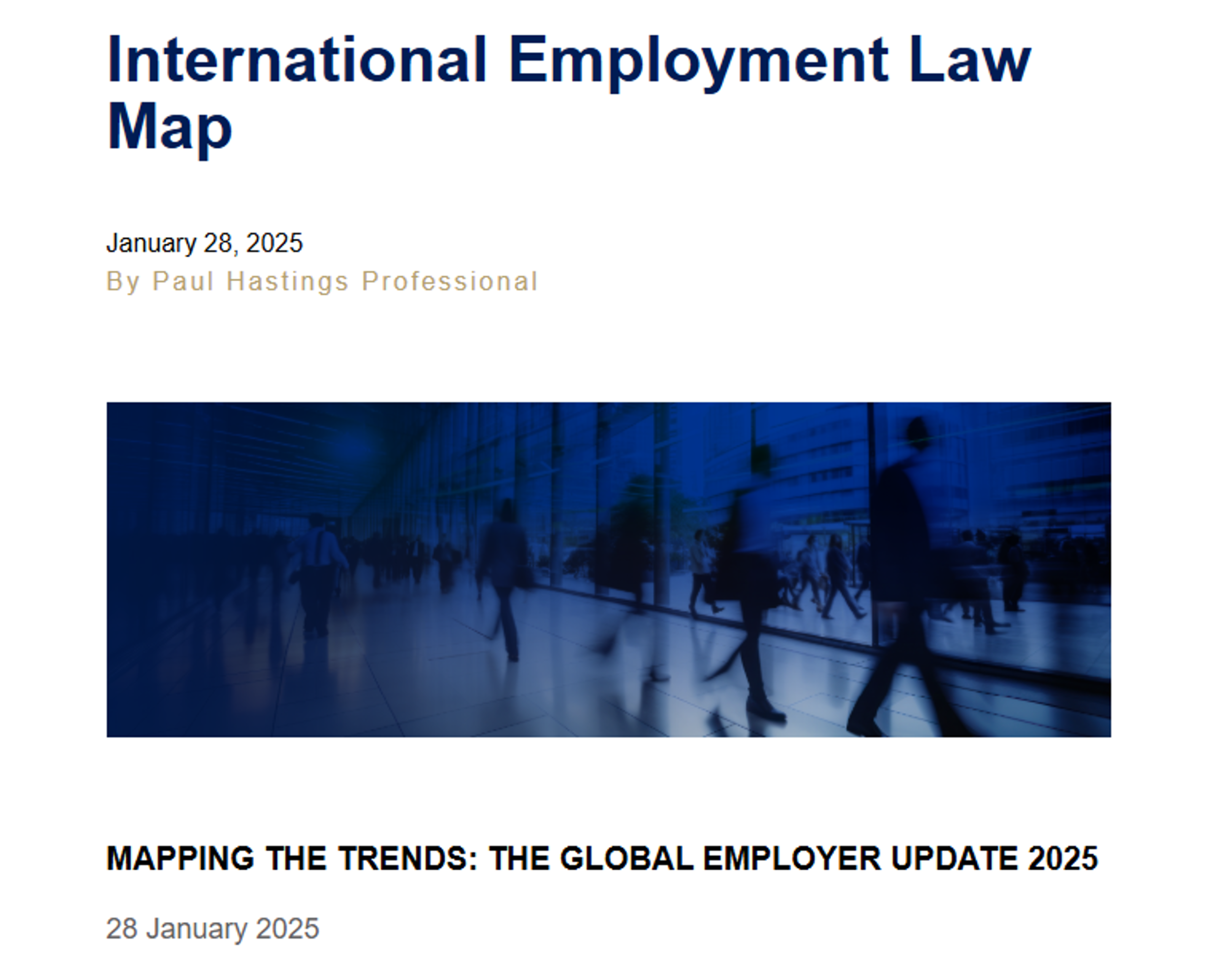 Mapping the Trends: The Global Employer Update 2025