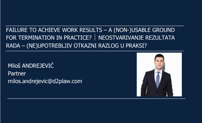 LEGAL INSIGHT: Failure to Achive work results – A (non-)usable ground for termination in practice?